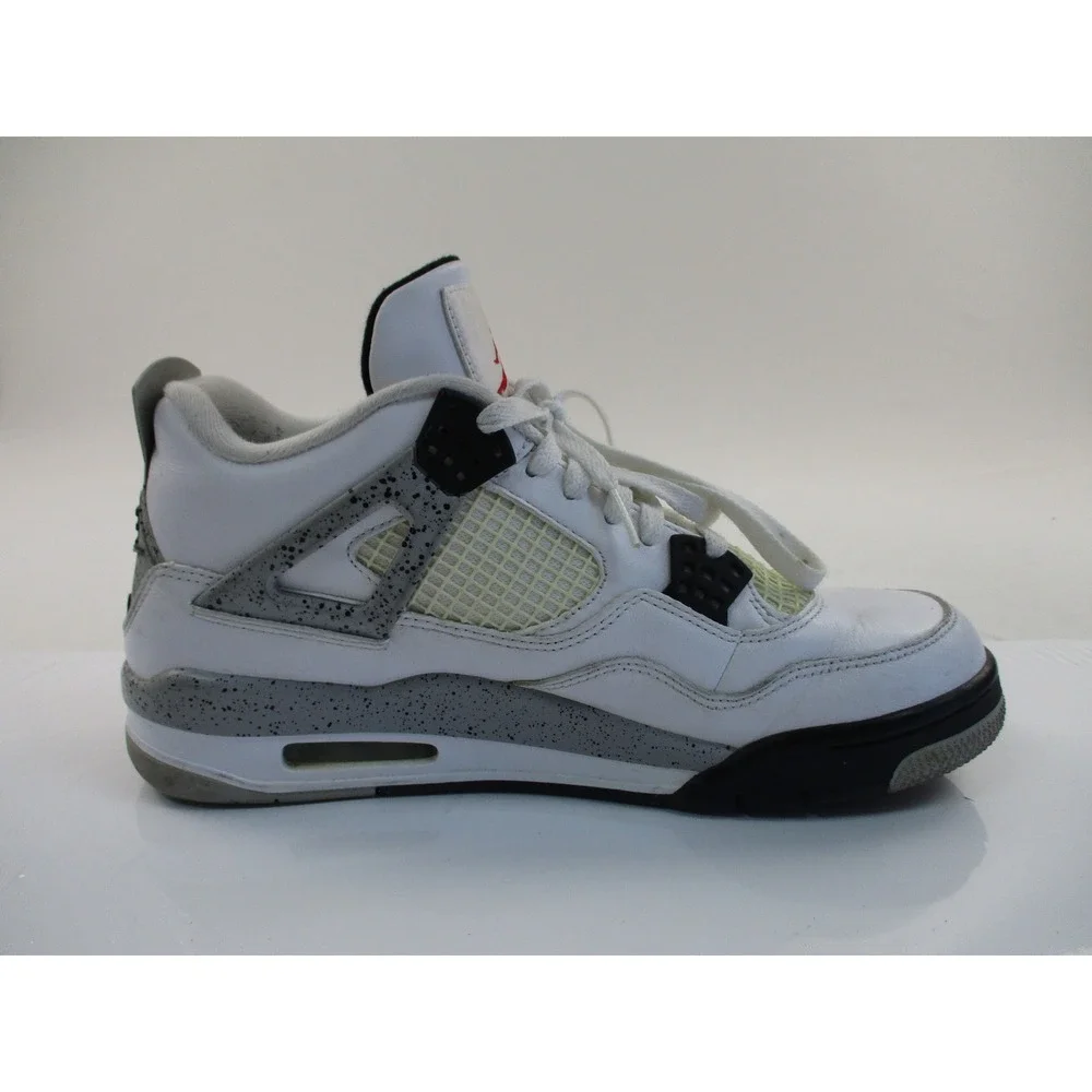Jordan 4 Retro White Cement Mens 10.5 White Grey Speckled Basketball 840606-192